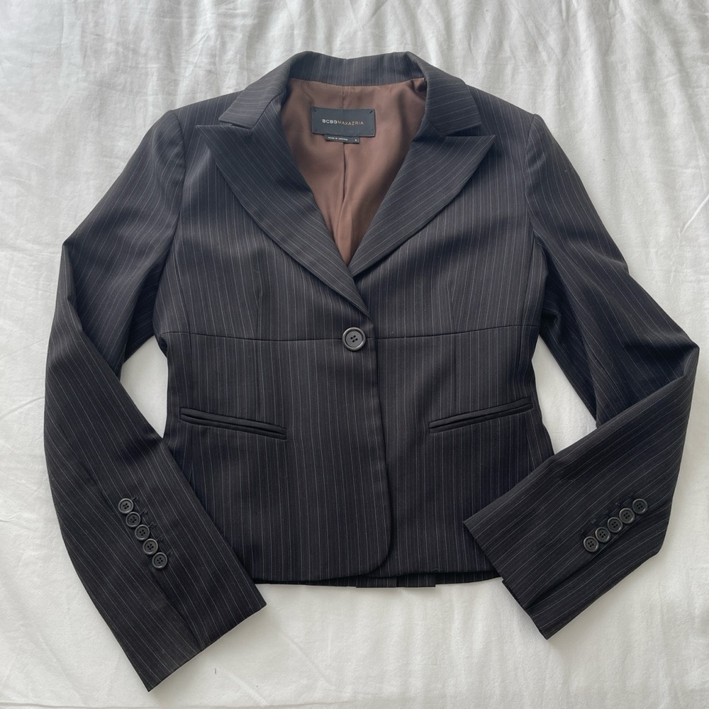 BCBGMAXAZRIA vintage Pinstripe Tailored Blazer